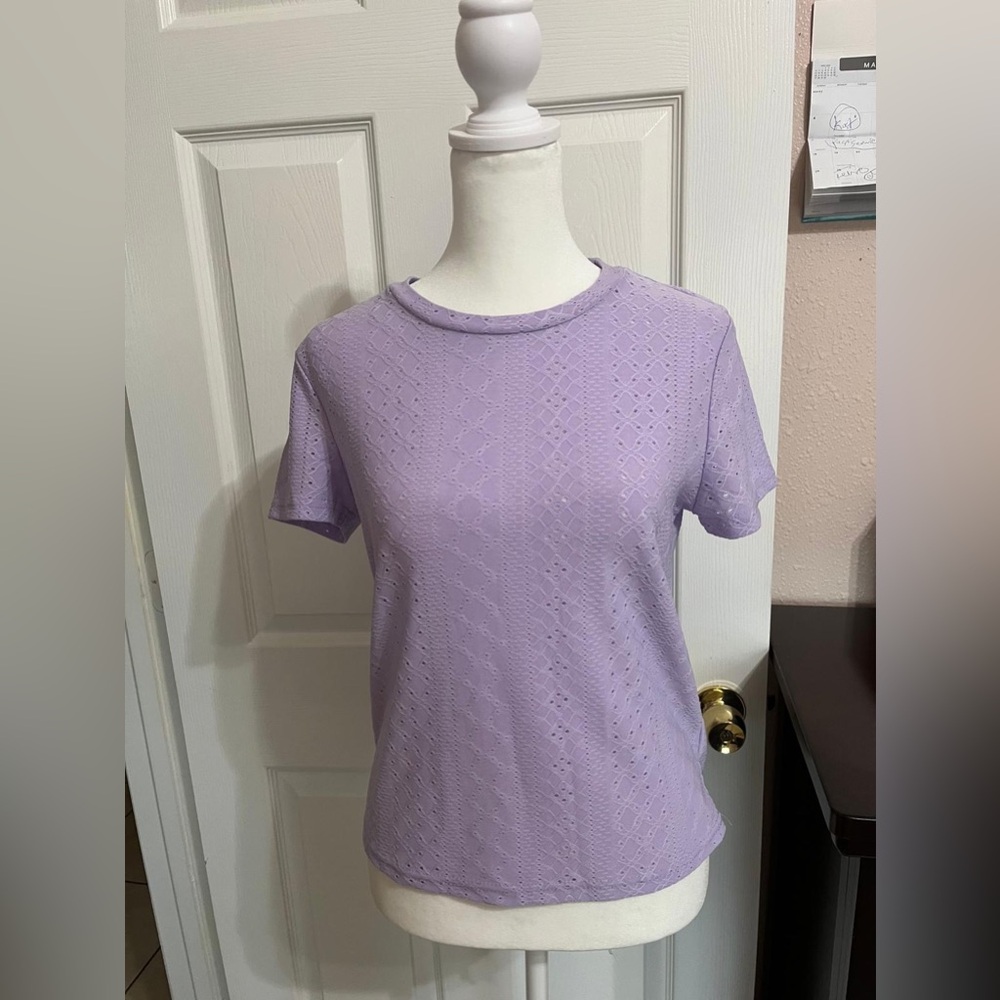 (N) SHEIN Lavender Lace Women's Top